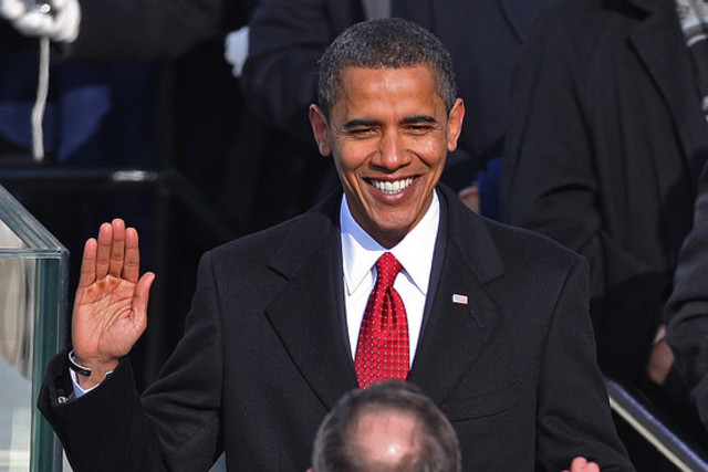 Obama is sworn in as president.