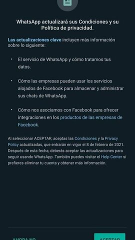 Nuevas políticas de WhatsApp