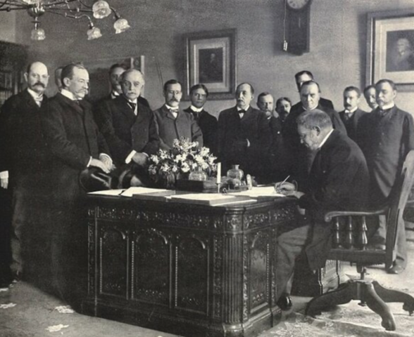 Paz de París: derrota española (pérdida de Cuba, Filipinas y Puerto Rico)