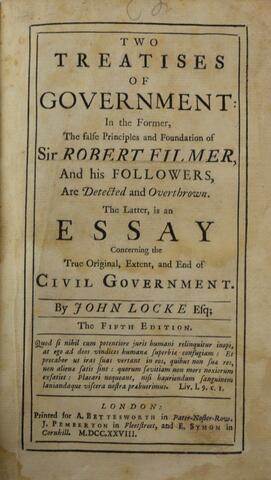 Publication of Two Treatises of Government