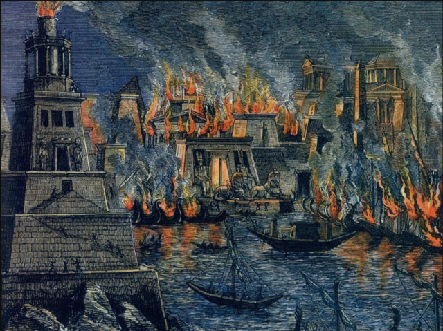 Quema de la biblioteca de Alejandría