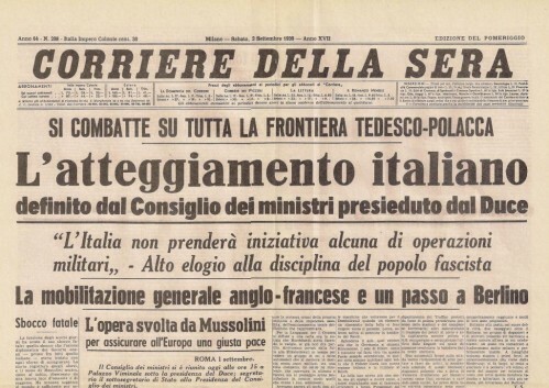 L'Italia annuncia la "non belligeranza" - decide temporaneamente di non combattere