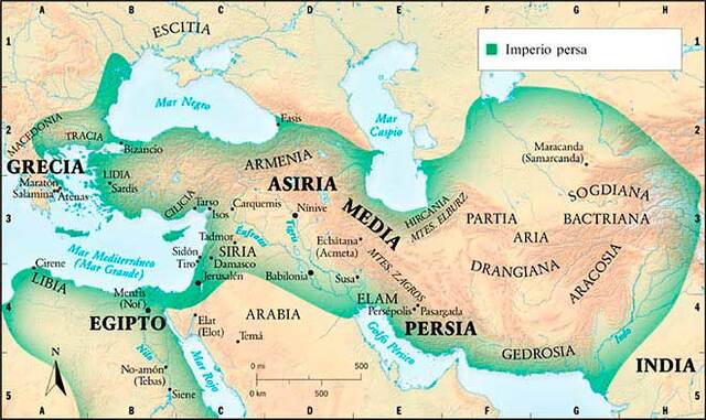 Expansión del imperio persa hacia el interior de Asia.