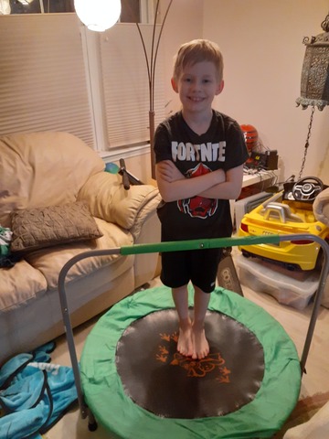 Got a mini trampoline .Its my favorite