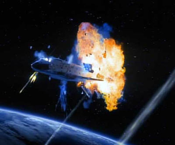 Space Shuttle Columbia Disintegrates