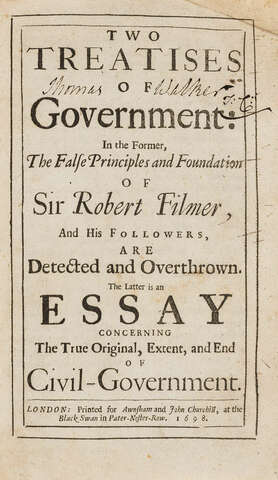 The Publication of the "Two Treaties of Government" by John Locke