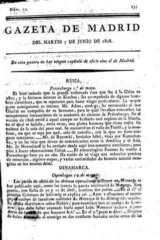 La Gazeta de Madrid se convierte en el primer periódico semanal español