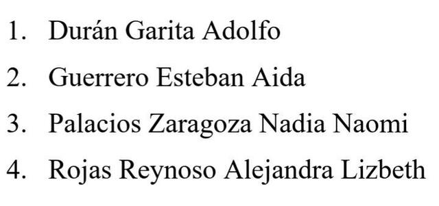 INTEGRANTES DEL EQUIPO: 1. Durán Garita Adolfo 2. Guerrero Esteban Aida 3. Palacios Zaragoza Nadia Naomi 4. Rojas Reynoso Alejandra Lizbeth