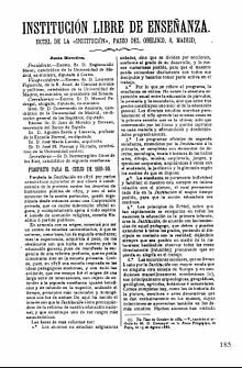 Giner de los Ríos crea la Institución Libre de Enseñanza