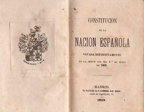 La constitucion de 1869