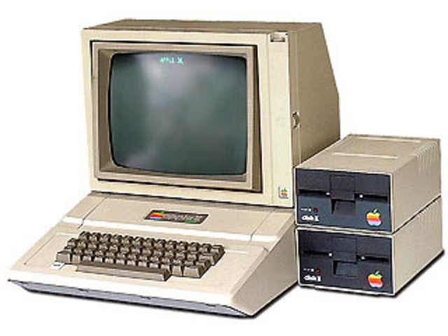 Apple Computer’s Apple II, the first personal computer with color graphics, is demonstrated