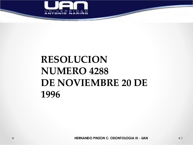 Resolución 4288 de 1996