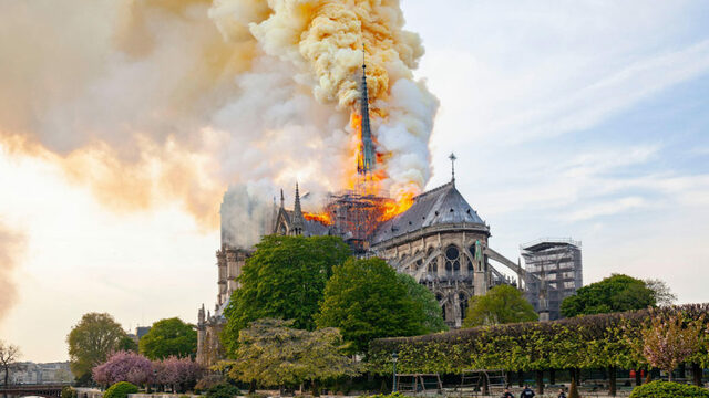 Fire at Notre-Dame.