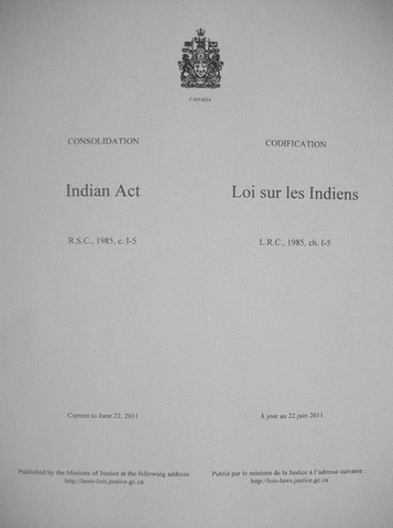 Creation de la loi sur les Indiens