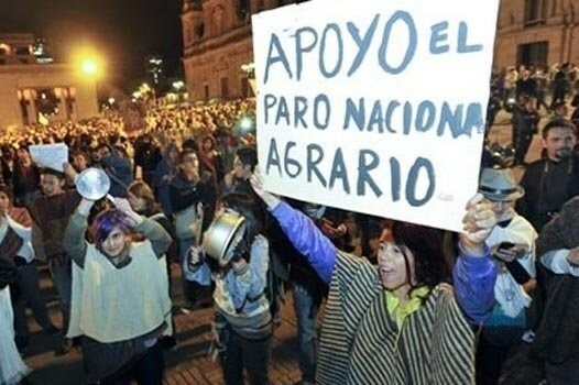 Paro agrario nacional en Colombia