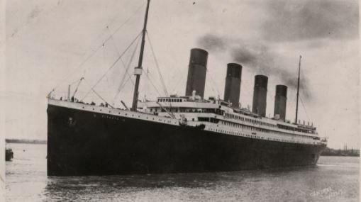 The Titanic sinks