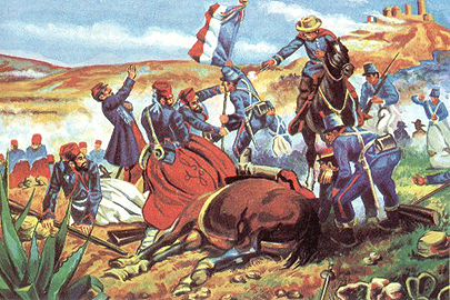 The French invade Mexico and install Maximilian of Austria as president in 1864.