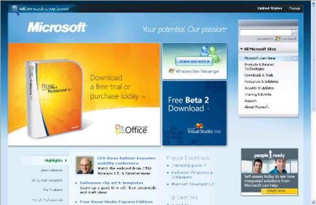 Microsoft.com comes online