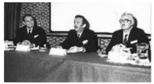 Ambrose, hounsfield e Ingham en el 32° congreso del BIR.