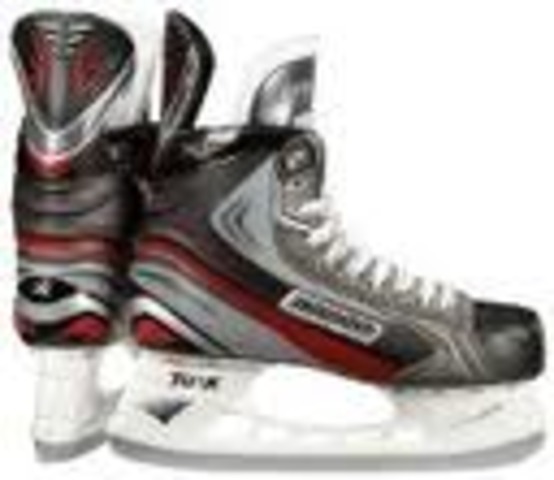 Putting on my skates for the first time.