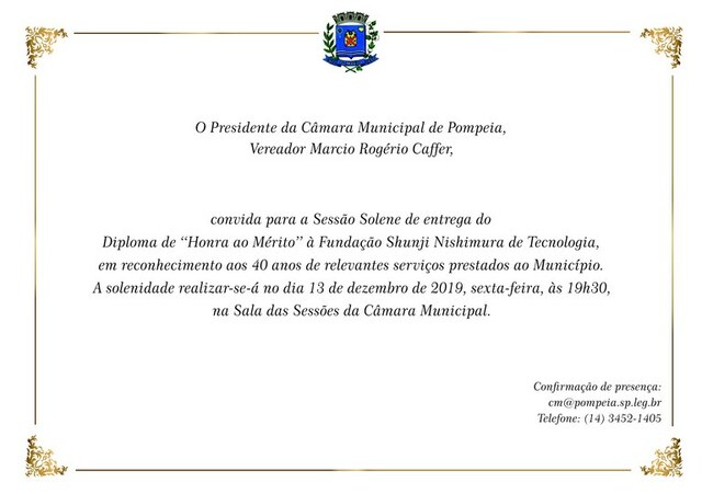 Documento de Honra ao Mérito Fundação