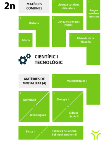 2n Batxillerat Matèries