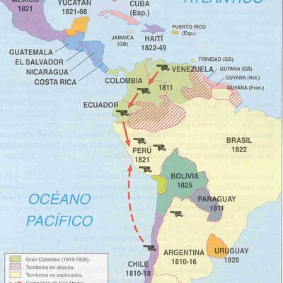Timeline: Independencia de las colonias latinoamericanas