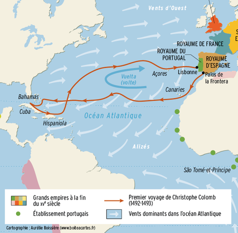 Christophe Colon découvre Cuba et les îles Bahamas