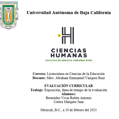 Timeline: Esbozo histórico de la evaluación