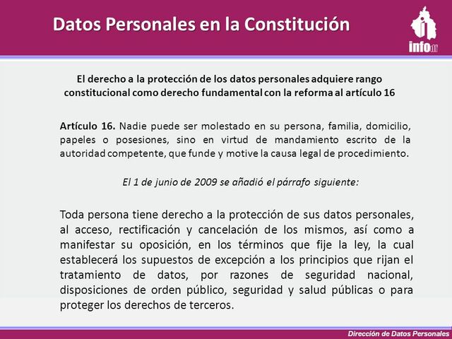 Se reconoce como garantía fundamental la protección de datos personales