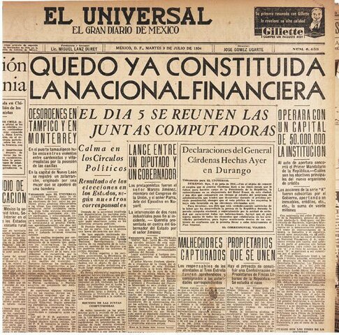 Creación de Nacional Financiera