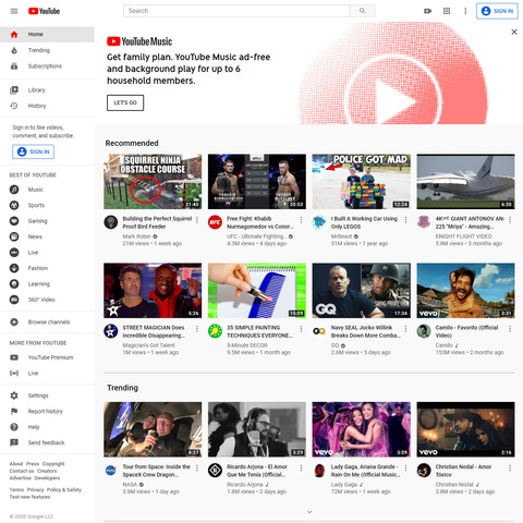 Youtube Layout