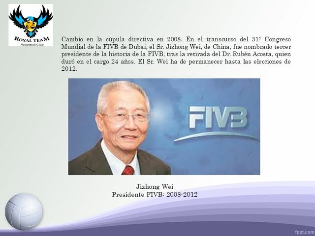 Jizhong Wei presidente del organismo del Voleibol mundial