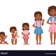 Black girl growing stages with in vector 19761352