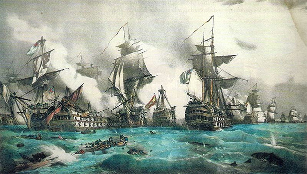 La derrota naval de Trafalgar