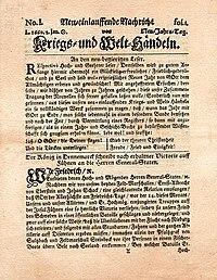 El primer diario publicado en Alemania