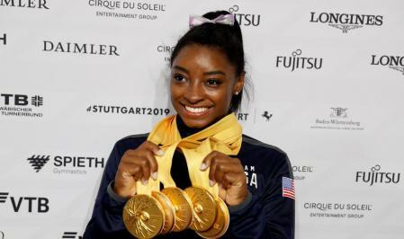 Los cuatro oros de la gimnasta estadounidense, Simone Biles