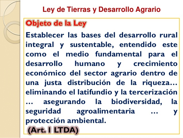 Ley de tierra y desarrollo agrario