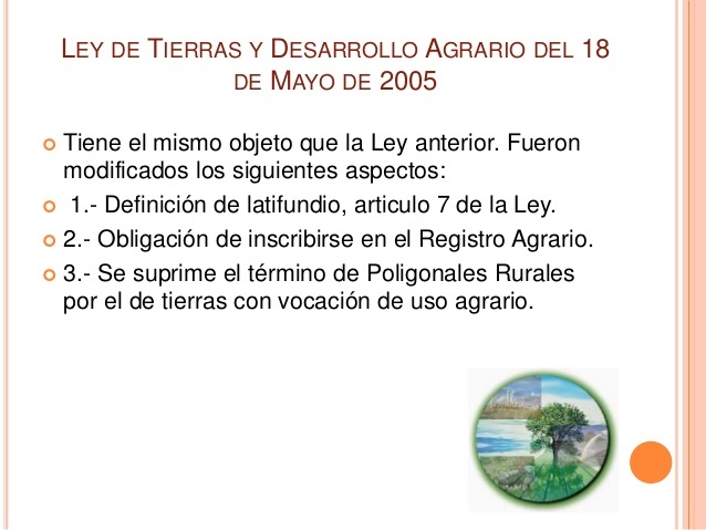 Ley de tierra y desarrollo agrario