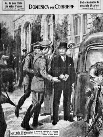 Arresto de Mussolini por el Consejo Nacional Fascista