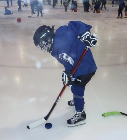 Sara's first day of hockey.