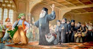 Οι Τούρκοι απαγχονίζουν στη Λευκωσία τον Αρχιεπίσκοπο της Κύπρου Κυπριανό και τους μητροπολίτες Πάφου, Κιτίου και Κυρήνειας.