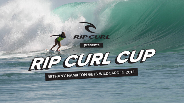 The first woman surfer in the Rip Curl Cup