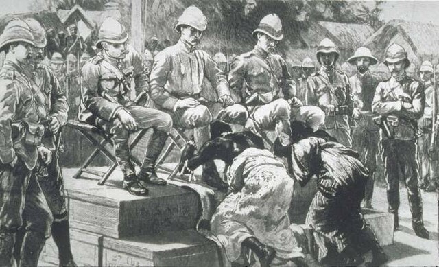 Victoria de la guerra indo-británica con la victoria de Reino Unido