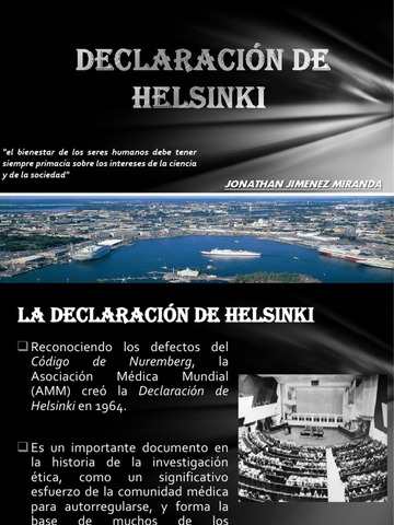 SE ELABORA "LA DECLARACIÓN DE TOKIO (HELSINKI II)"