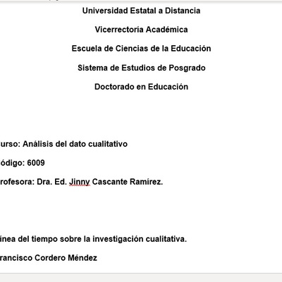 Timeline: Línea del tiempo investigación cualitativa