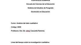 Timeline: Línea del tiempo investigación cualitativa