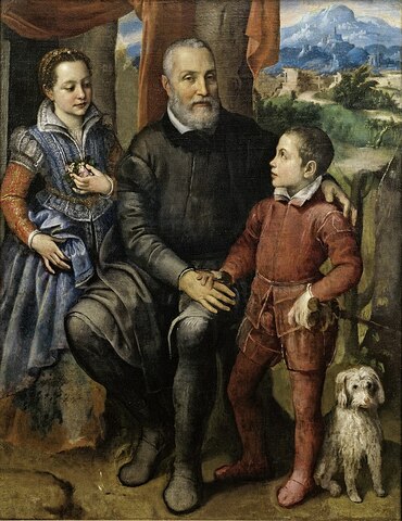 1559_Sofonisba Anguissola_Family portrait, Minerva, Amilcare and Asdrubale Anguissola