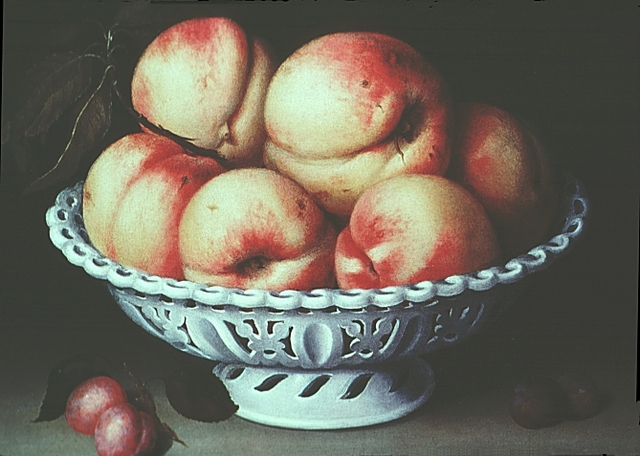 1602_Galizia, Fede_Peaches in a pierced white faience basket