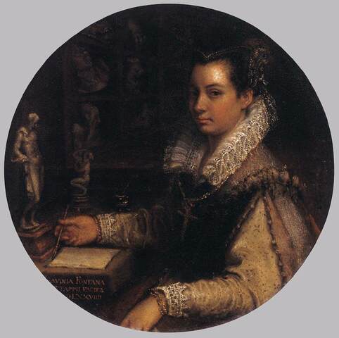 1579_Fontana, Lavinia_Portrait in the Studiolo